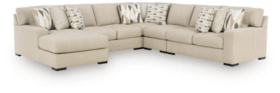 Laurelgrove 5-Piece LAF Chaise Sectional in Pebble
