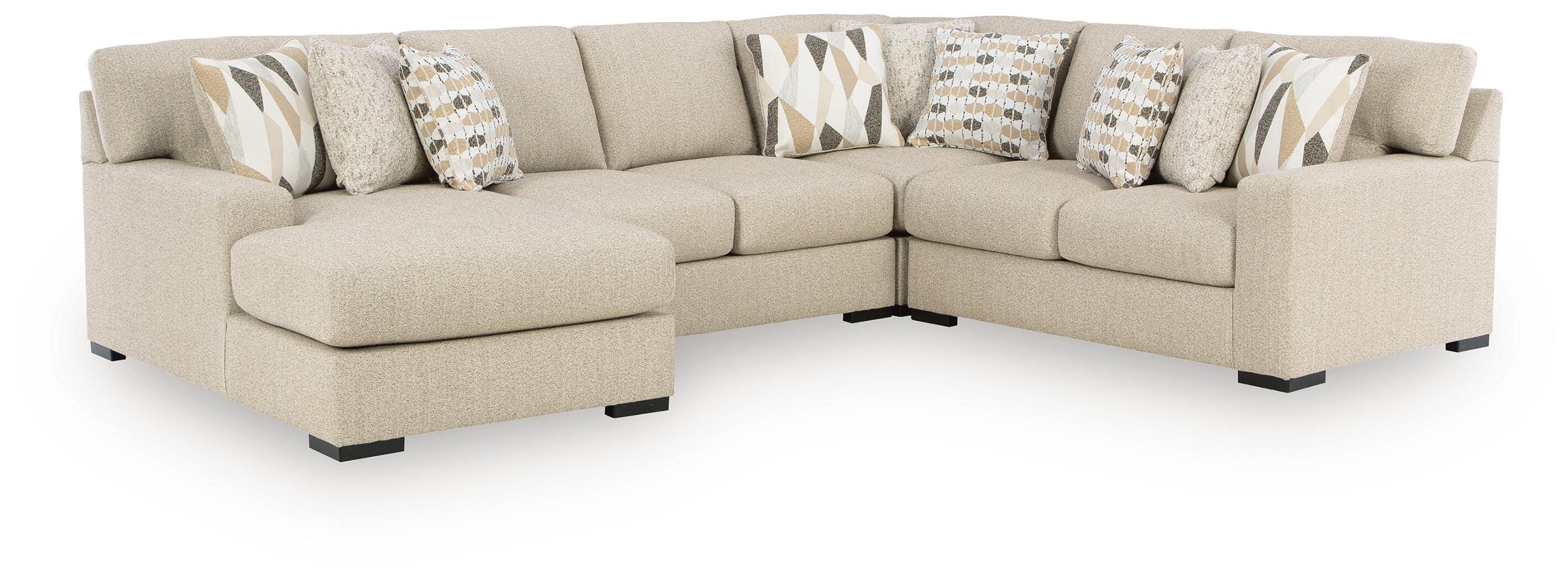 Laurelgrove 4-Piece LAF Chaise Sectional in Pebble