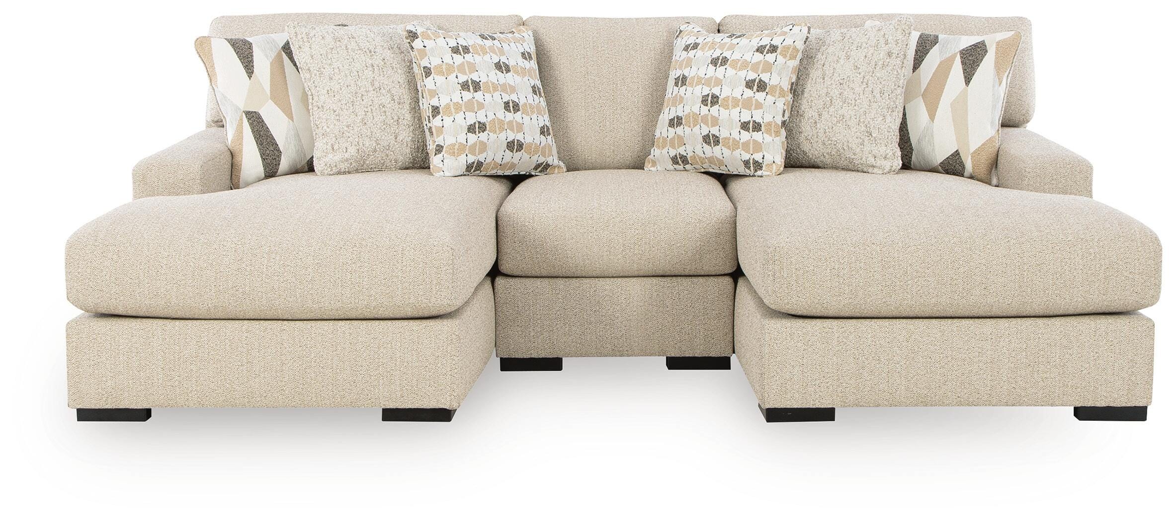 Laurelgrove 3-Piece Double Chaise Sectional in Pebble