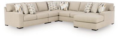 Laurelgrove 5-Piece RAF Chaise Sectional in Pebble