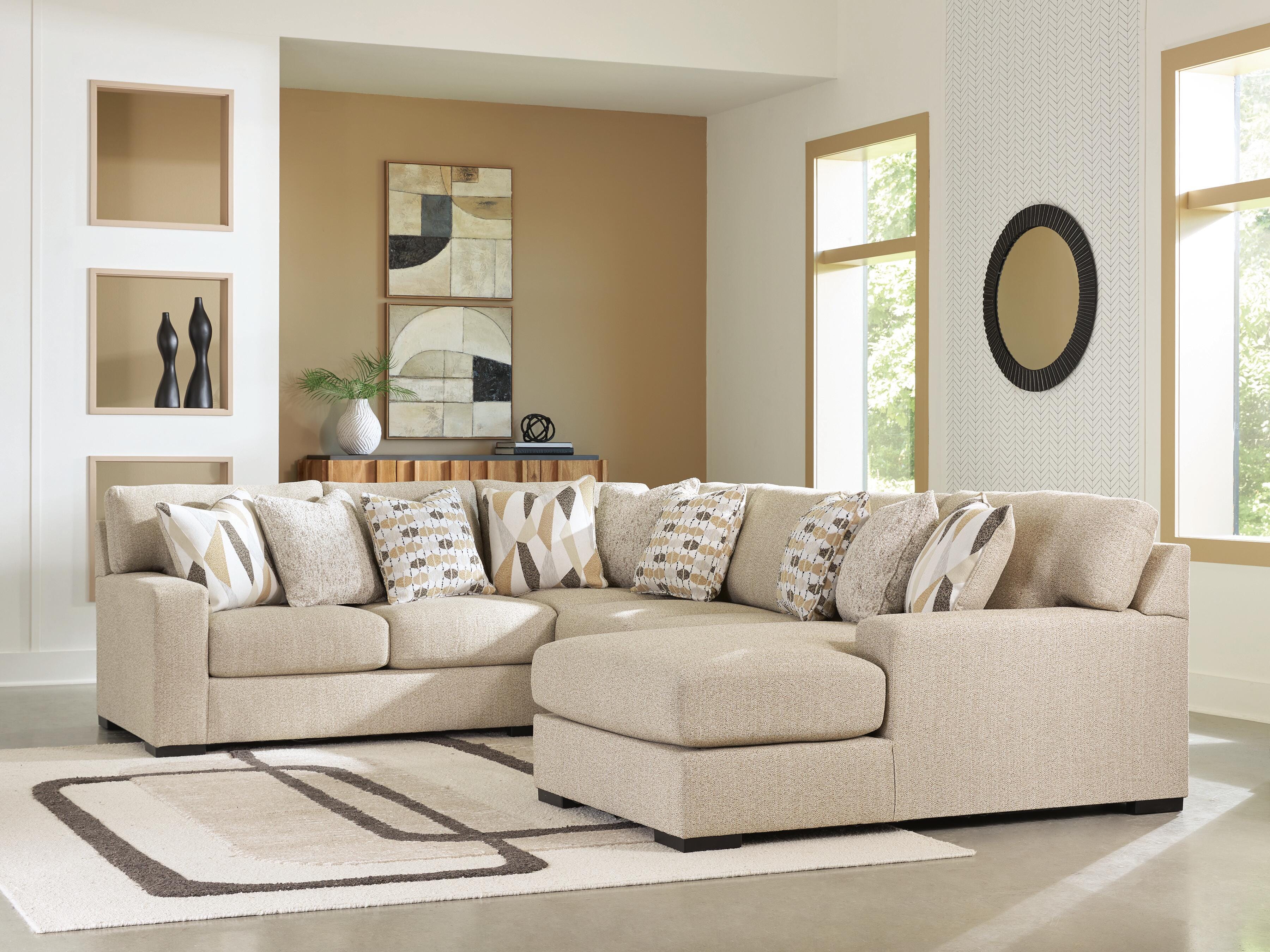 Laurelgrove 4-Piece RAF Chaise Sectional in Pebble