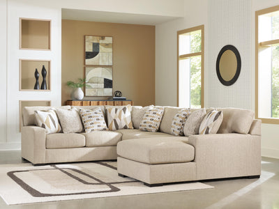 Laurelgrove 4-Piece RAF Chaise Sectional in Pebble