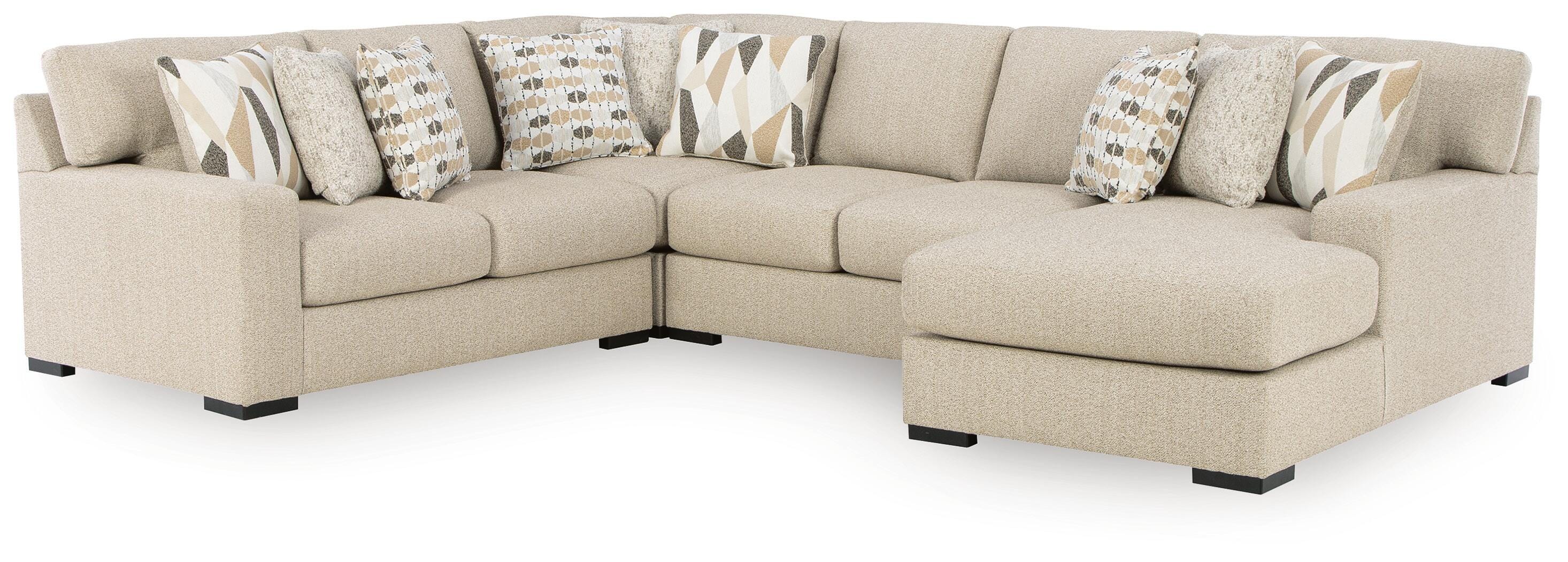 Laurelgrove 4-Piece RAF Chaise Sectional in Pebble