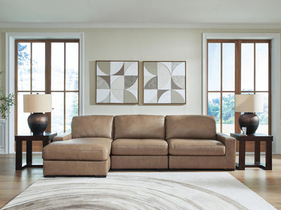 Veronella 3-Piece LAF Chaise Sectional in Sahara Leather