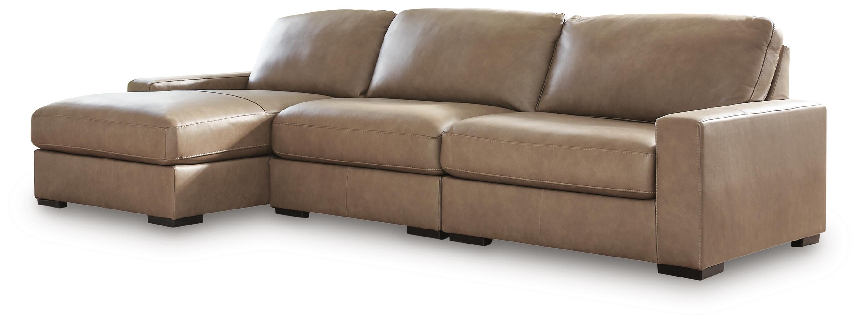 Veronella 3-Piece LAF Chaise Sectional in Sahara Leather