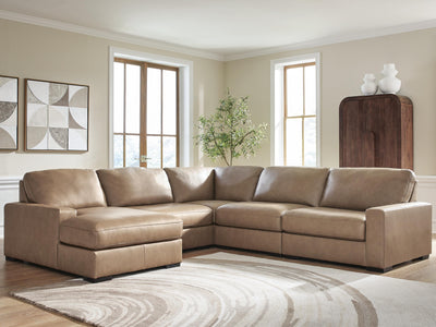 Veronella 5-Piece LAF Chaise Sectional in Sahara Leather