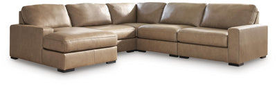 Veronella 5-Piece LAF Chaise Sectional in Sahara Leather