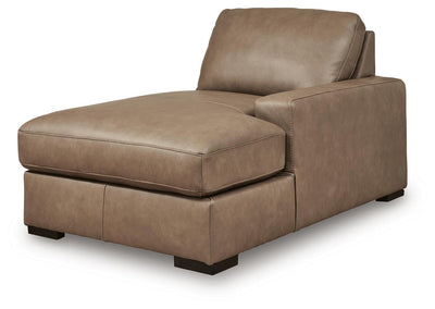 Veronella 3-Piece RAF Chaise Sectional in Sahara Leather