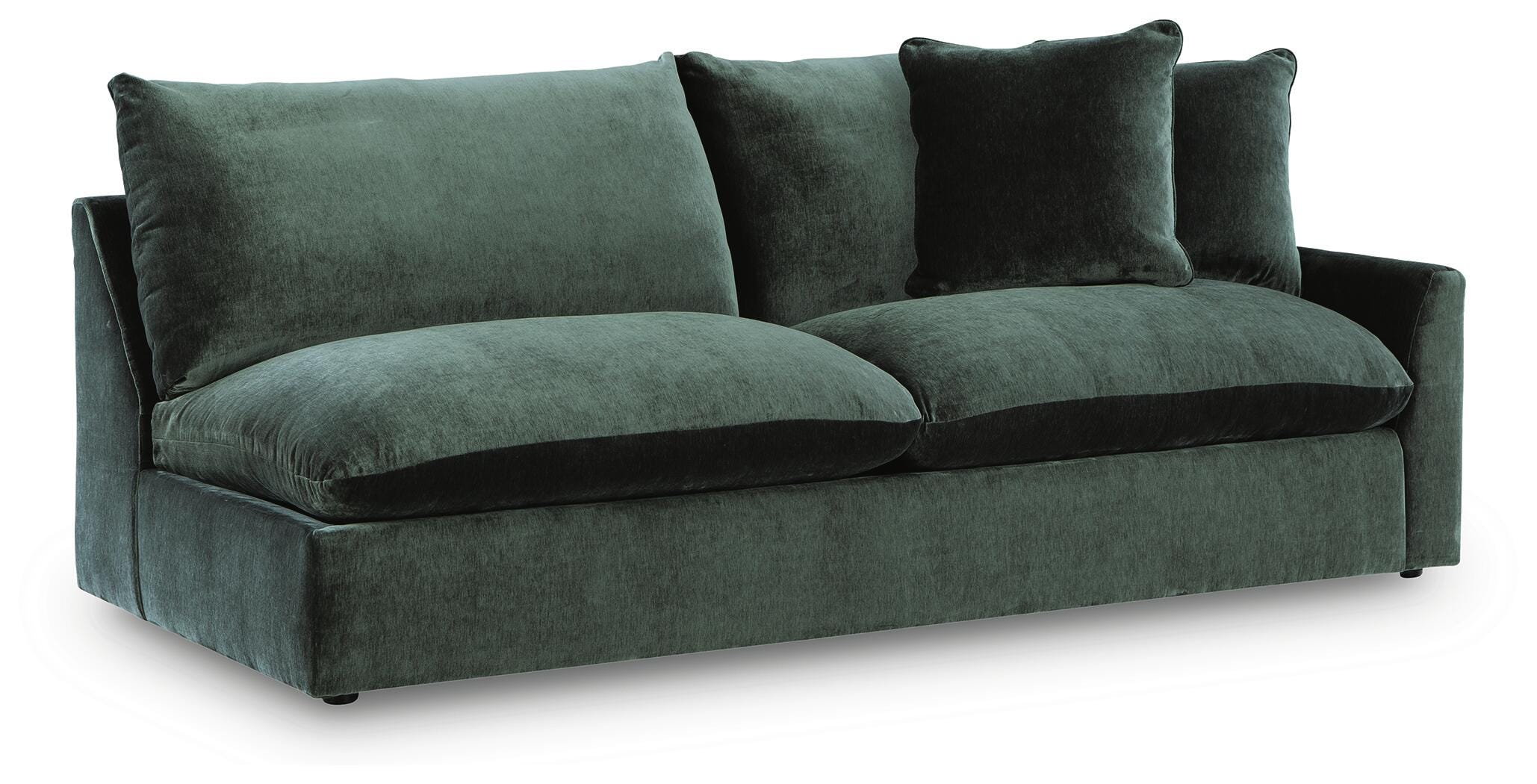 Carriage View 3-Piece Sectional in Jade Velvet