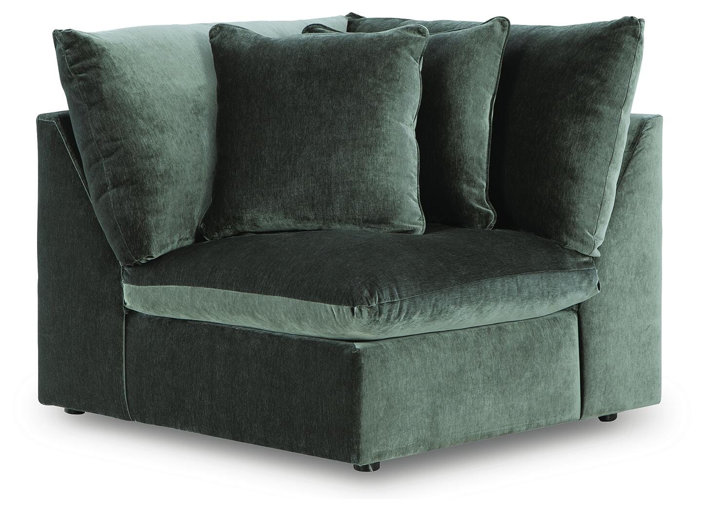 Carriage View 3-Piece Sectional in Jade Velvet