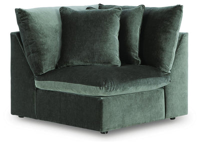 Carriage View 3-Piece Sectional in Jade Velvet