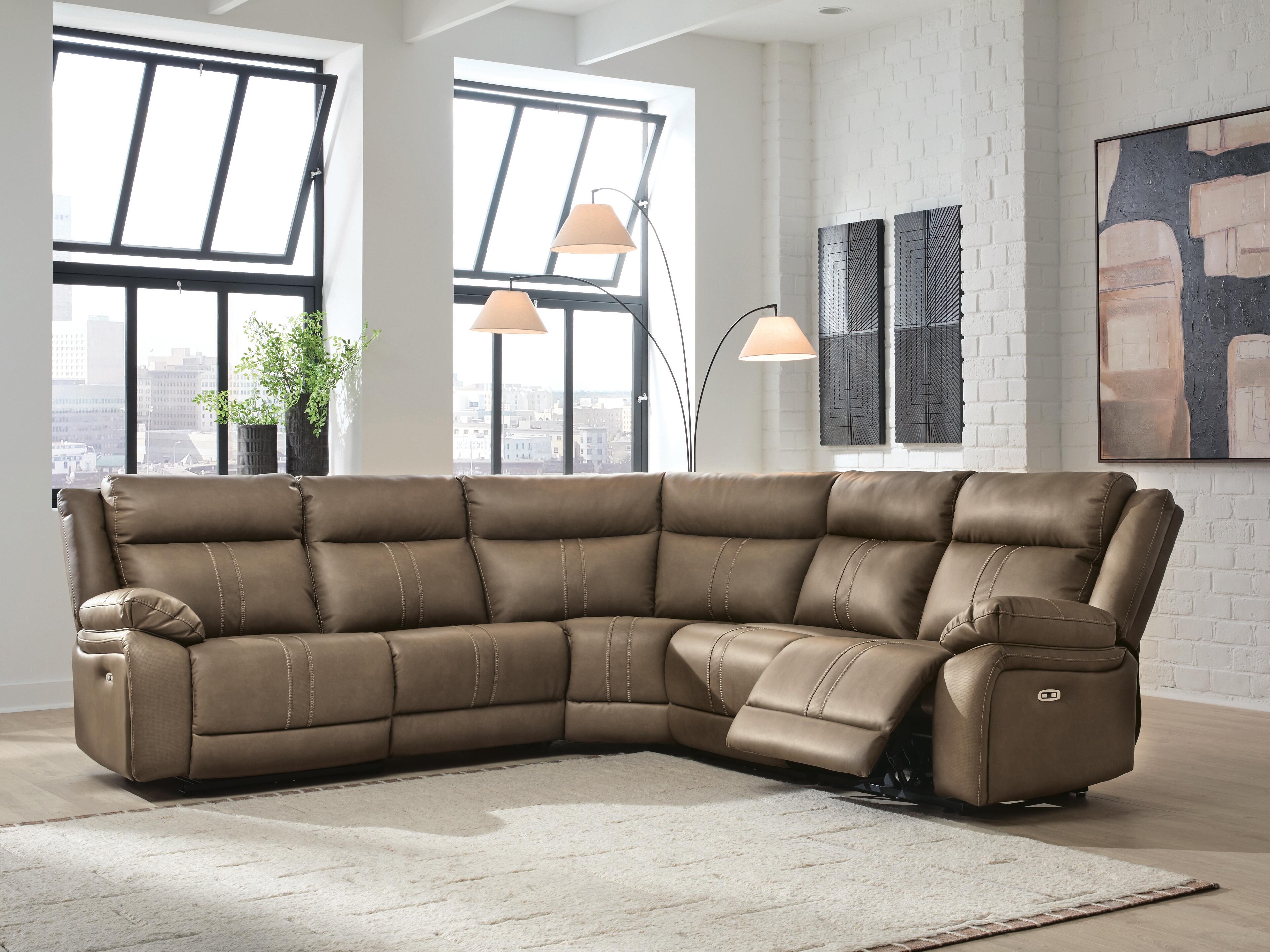 Max-Momentum 5-Piece Power Reclining Sectional in Biscotti