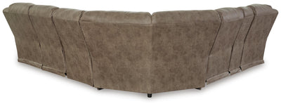 Ravenel 4-Piece Power Reclining Sectional in Fossil Faux Leather
