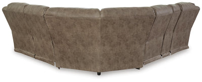 Ravenel 3-Piece Power Reclining Sectional in Fossil Faux Leather