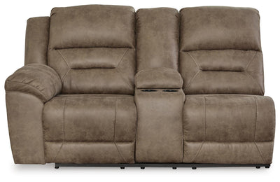 Ravenel 3-Piece Pwr Reclining Sectional in Fossil Faux Leather