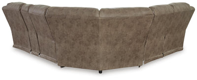 Ravenel 3-Piece Power Reclining Sectional w/ Console in Fossil Faux Leather