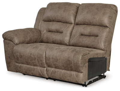 Ravenel 4-Piece Power Reclining Sectional with Console in Fossil Faux Leather