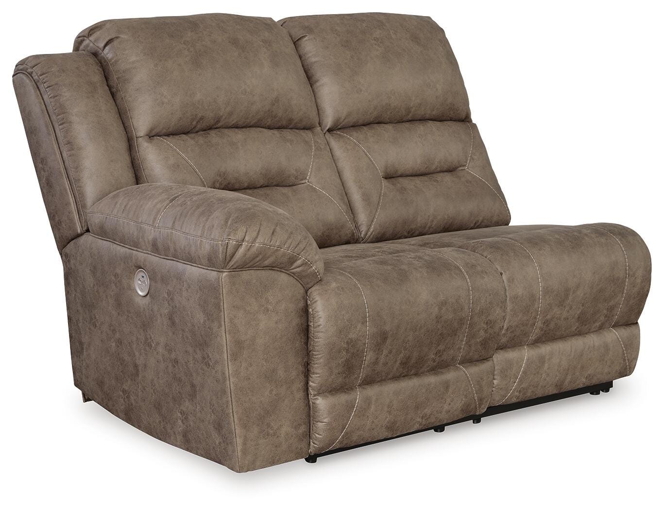 Ravenel 3-Piece Power Reclining Sectional w/ Console in Fossil Faux Leather