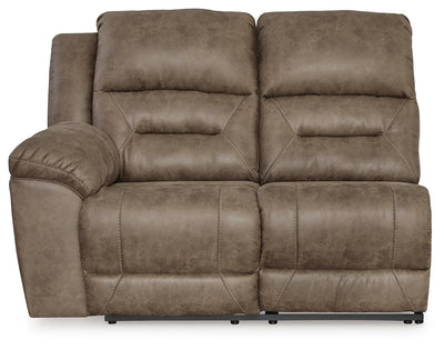 Ravenel 4-Piece Power Reclining Sectional with Console in Fossil Faux Leather