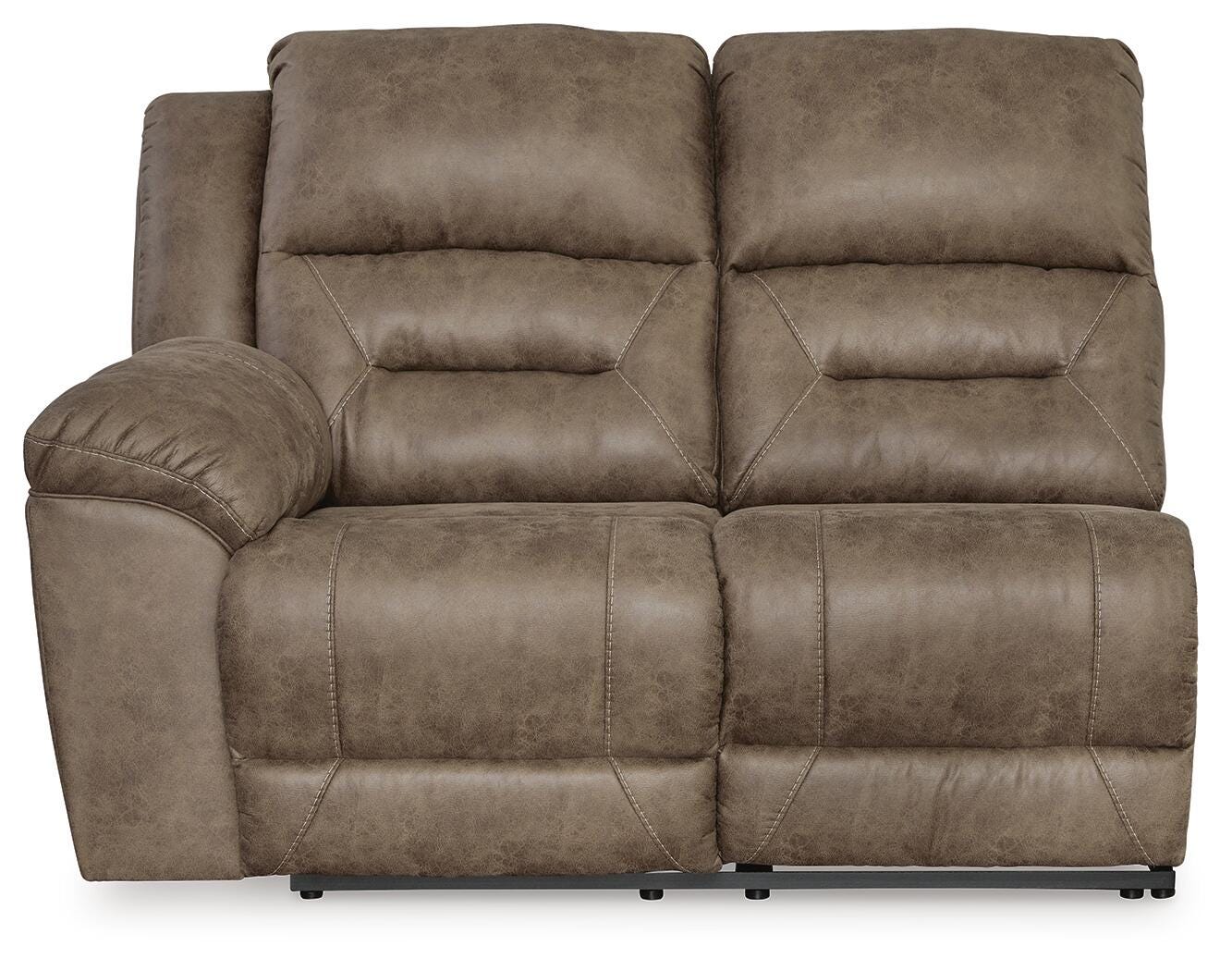 Ravenel 3-Piece Power Reclining Sectional w/ Console in Fossil Faux Leather
