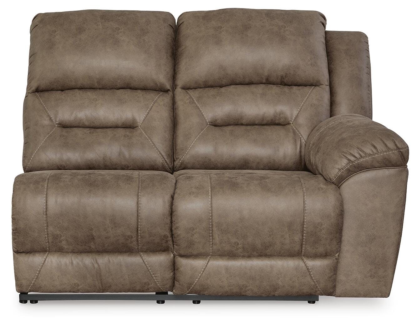Ravenel 4-Piece Power Reclining Sectional in Fossil Faux Leather