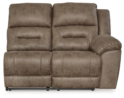 Ravenel 3-Piece Power Reclining Sectional in Fossil Faux Leather