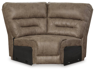 Ravenel 4-Piece Power Reclining Sectional in Fossil Faux Leather