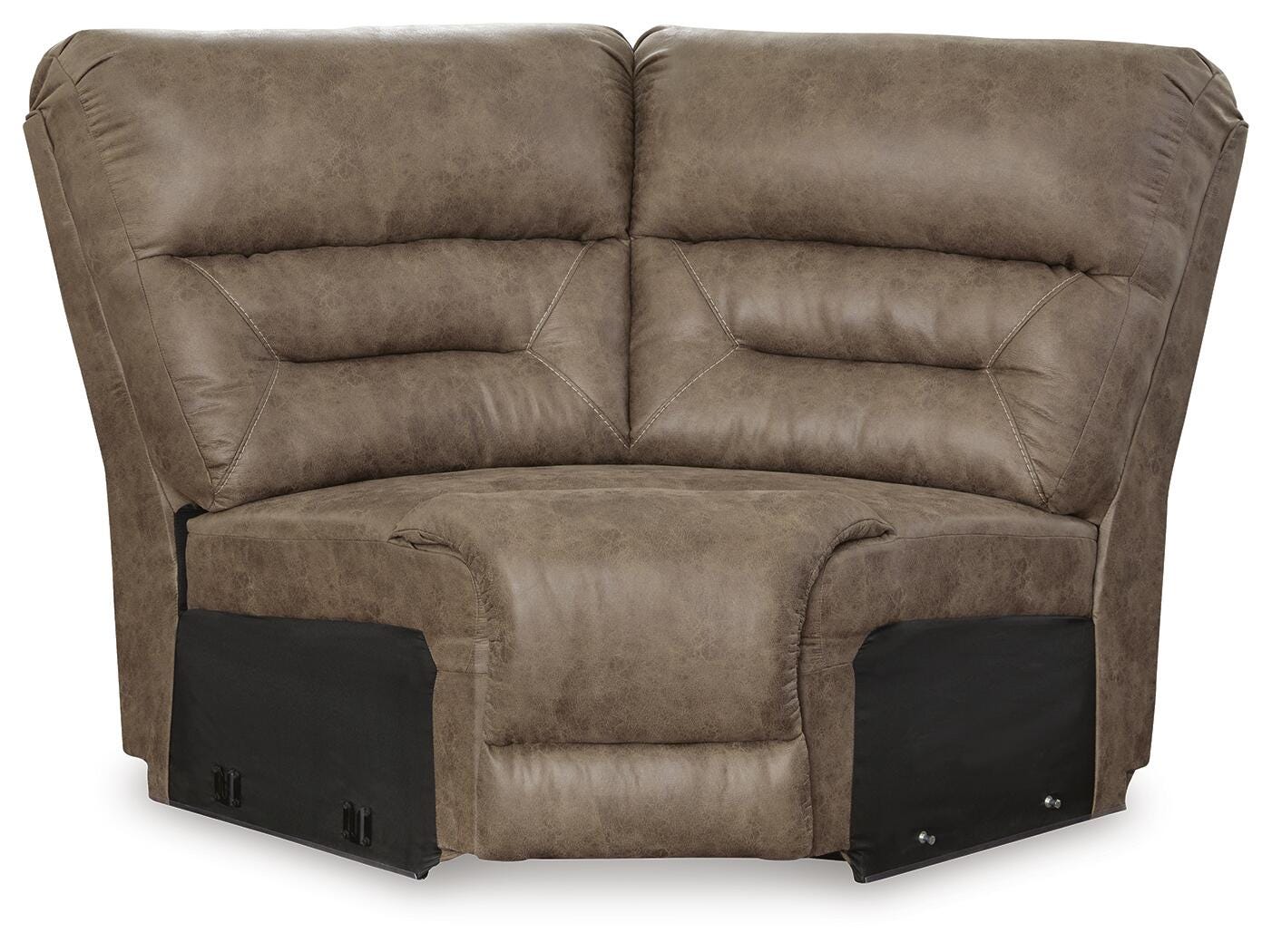 Ravenel 3-Piece Power Reclining Sectional with Console in Fossil Faux Leather