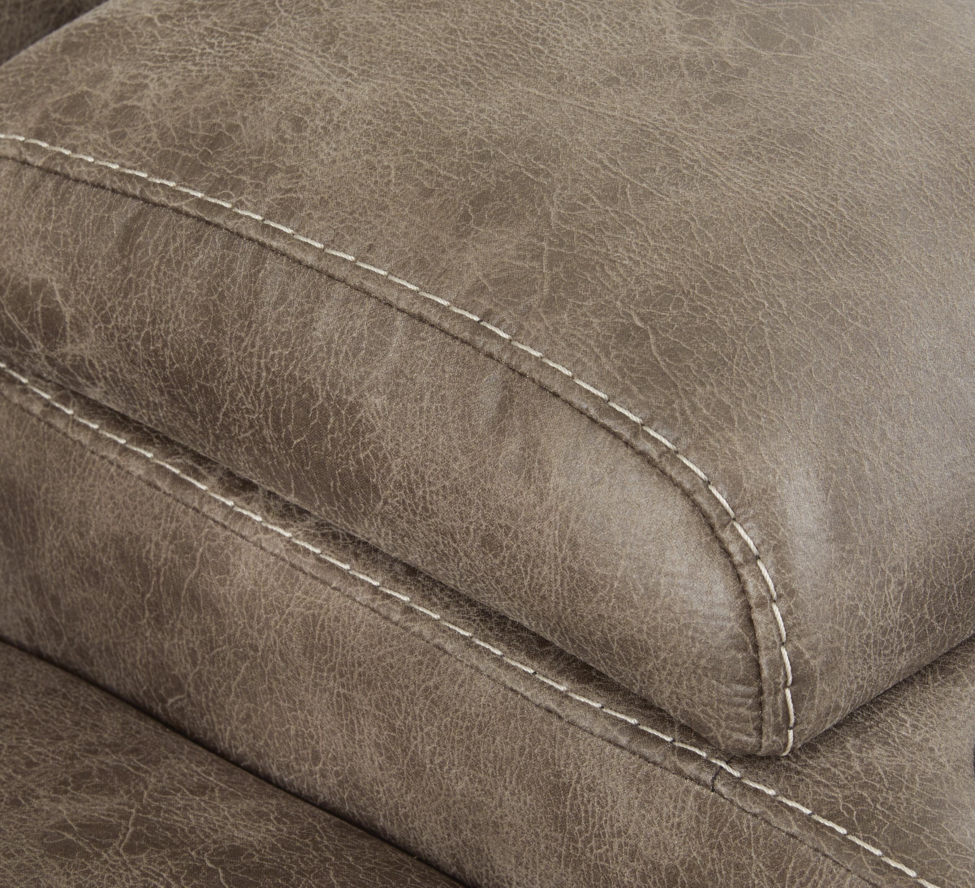 Ravenel 4-Piece Power Reclining Sectional with Console in Fossil Faux Leather