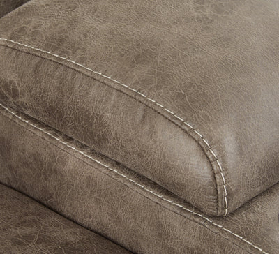 Ravenel 3-Piece Pwr Reclining Sectional in Fossil Faux Leather