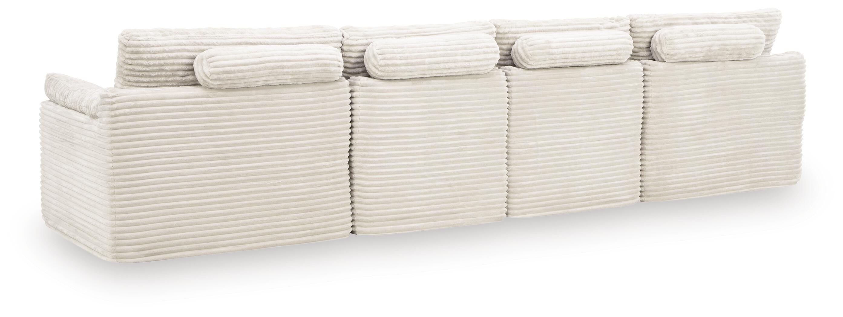 Fannin 4-Piece Sectional with Ottoman in Ivory
