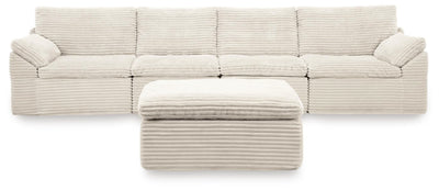 Fannin 4-Piece Sectional with Ottoman in Ivory