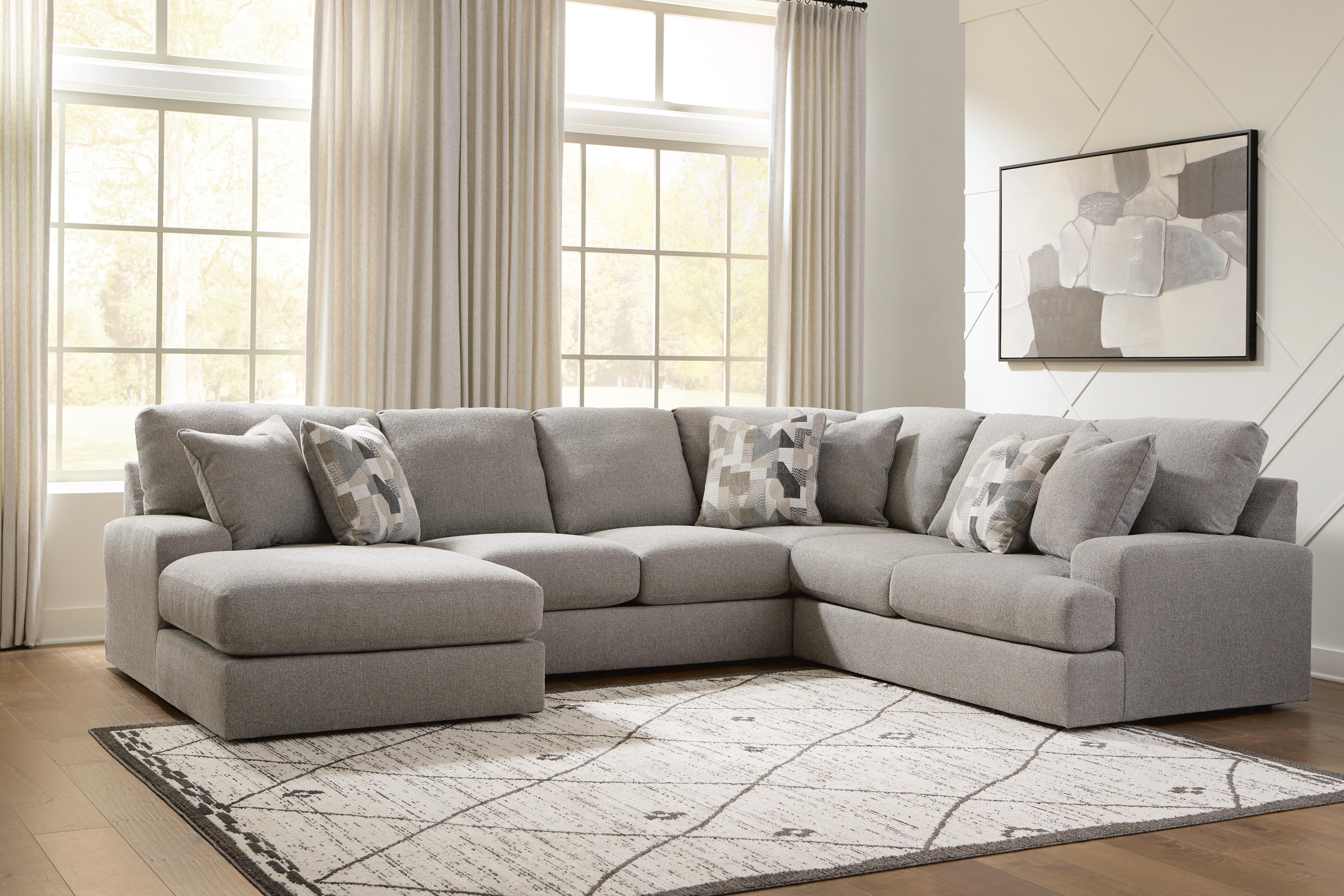 Lindon 3-Piece LAF Chaise Sectional in Smoke
