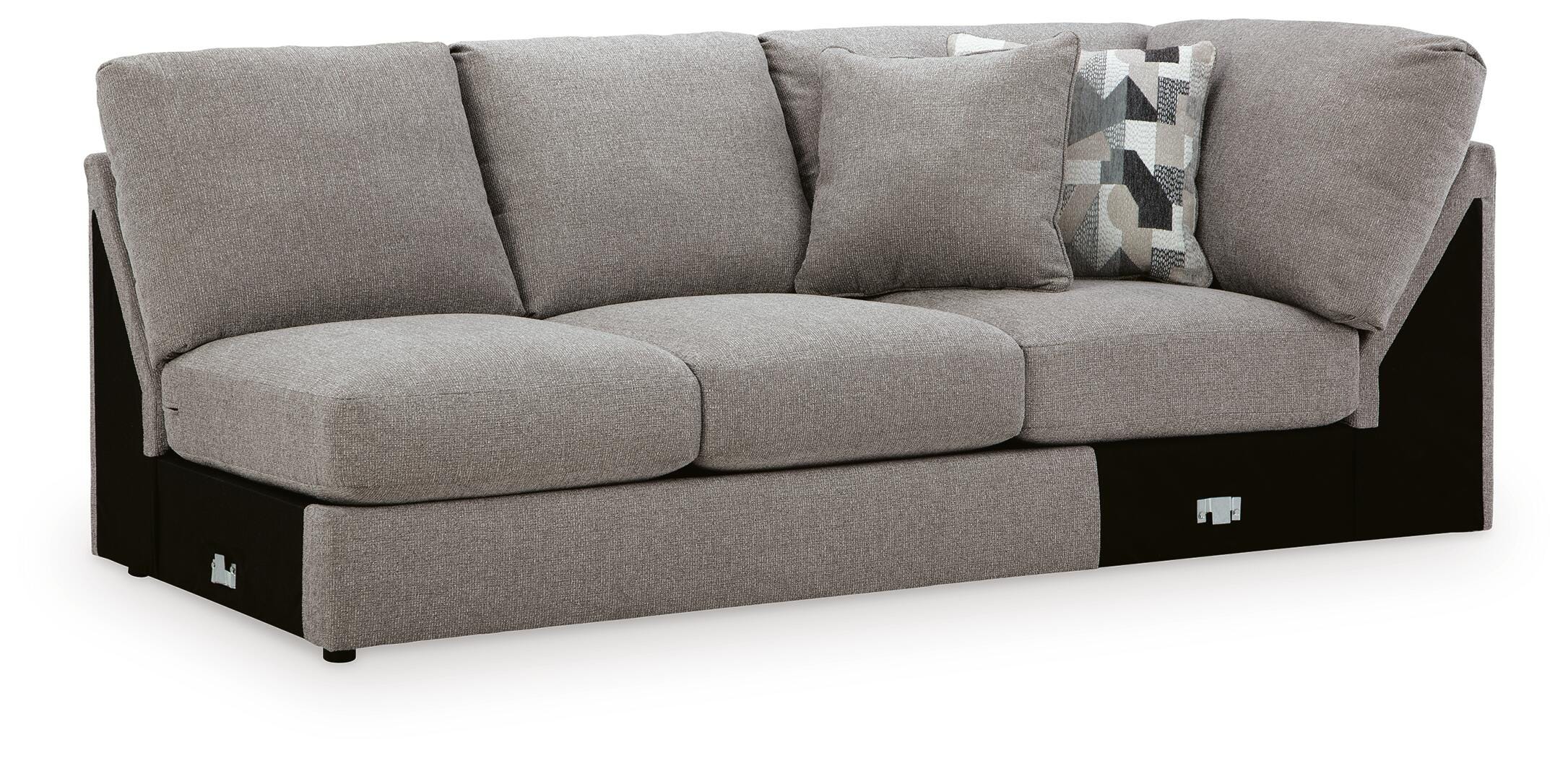 Lindon 3-Piece LAF Chaise Sectional in Smoke