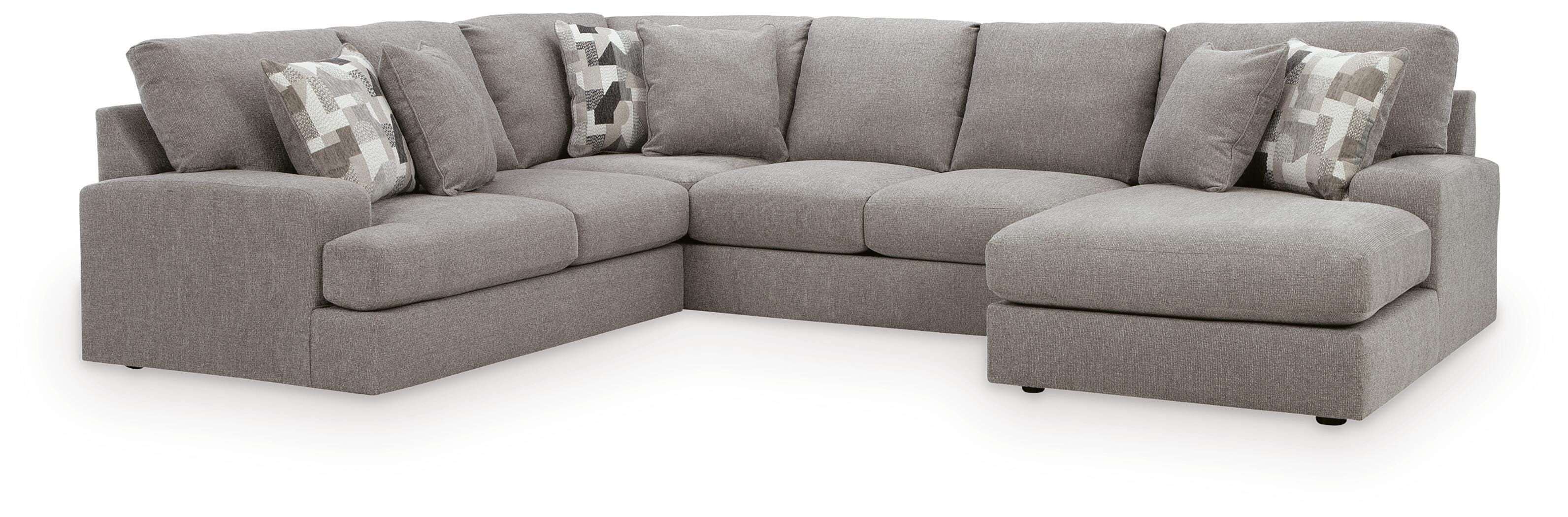 Lindon 3-Piece RAF Chaise Sectional in Smoke