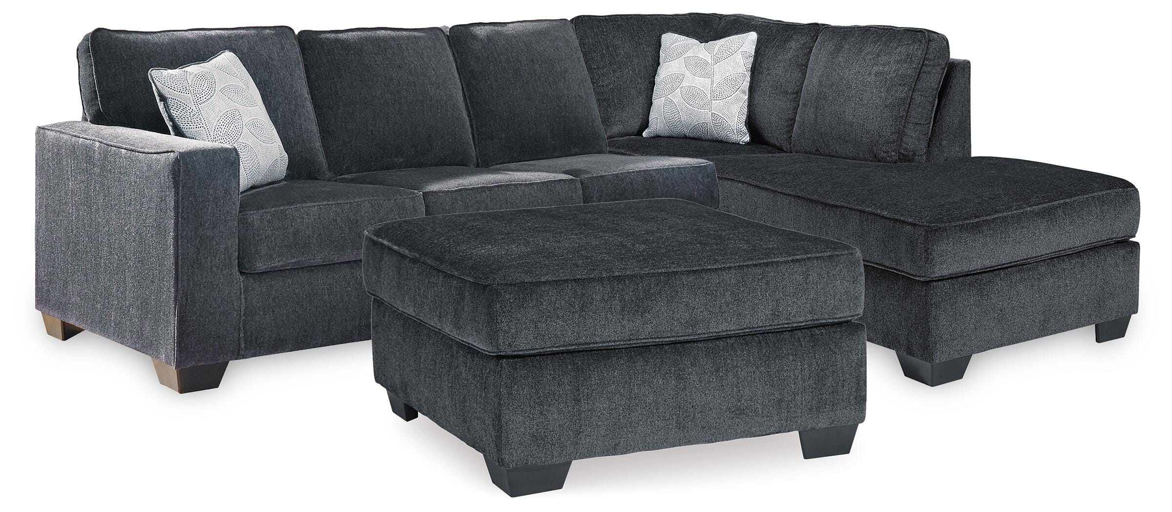 Altari 2-Piece Sleeper Sectional and Ottoman in Slate