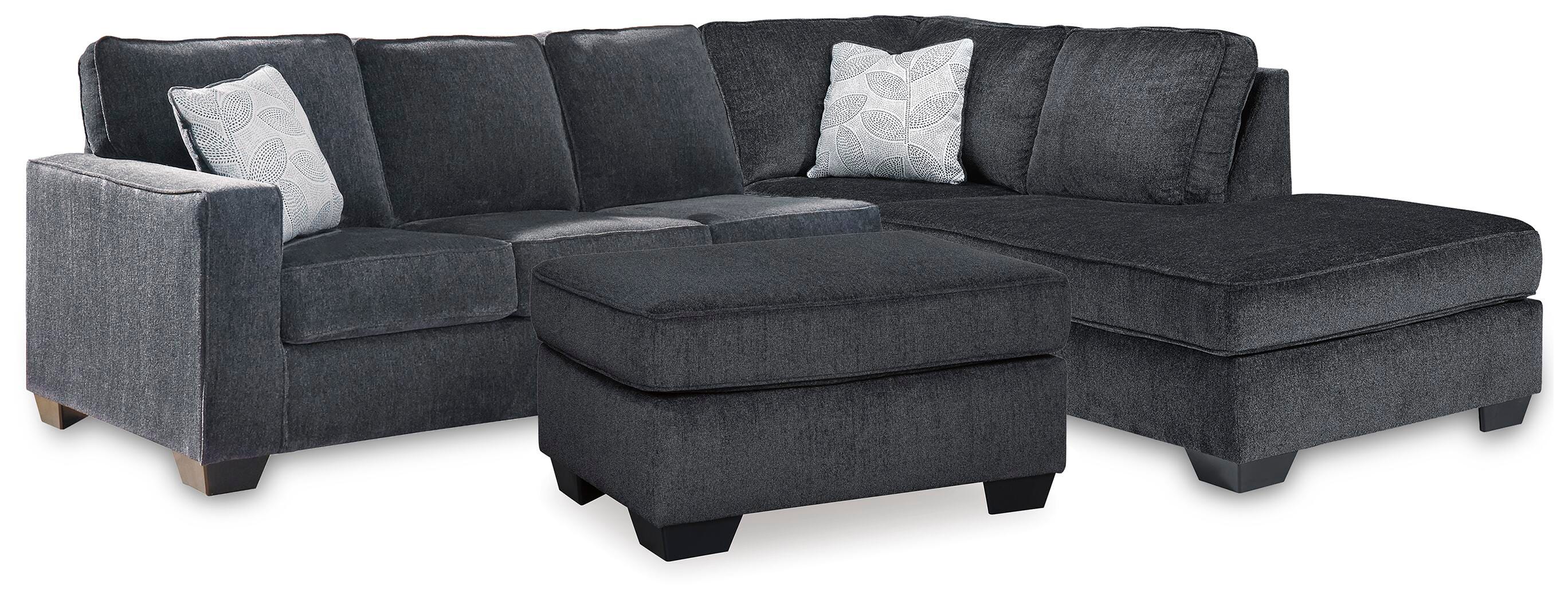 Altari 2-Piece Sleeper Sectional with Ottoman in Slate