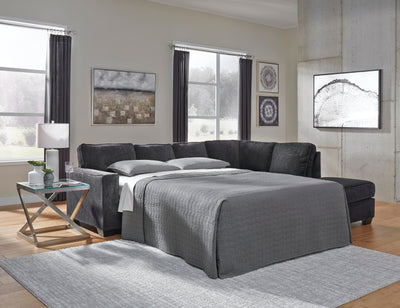 Altari 2-Piece RAF Chaise Sleeper Sectional in Slate Chenille
