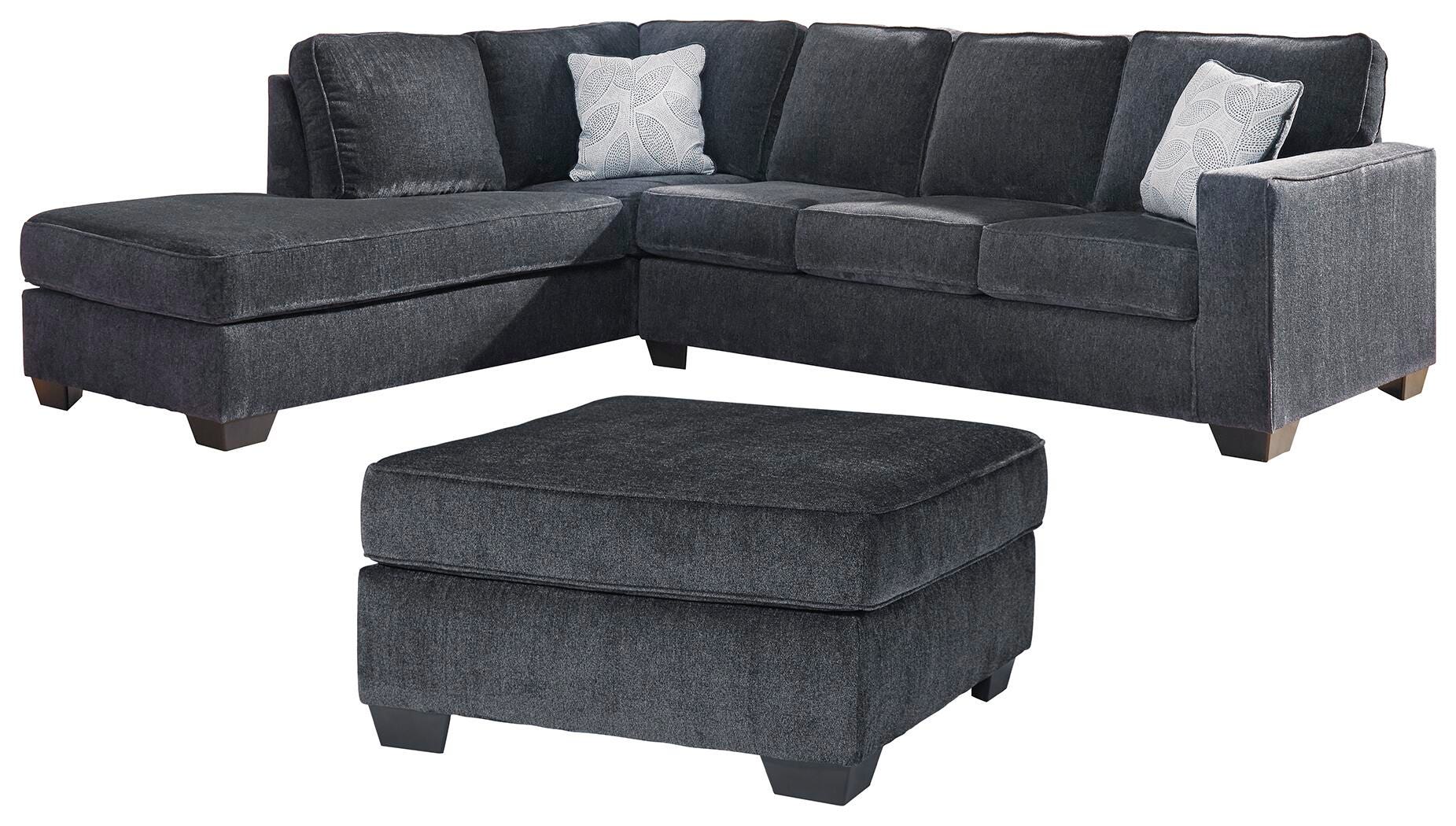 Altari 2-Piece Sectional and Ottoman in Slate