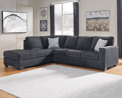 Altari 2-Piece LAF Chaise Sleeper Sectional in Slate Chenille