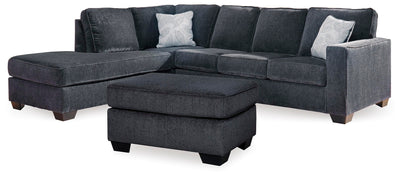 Altari 2-Piece Sectional with Chaise and Ottoman in Slate