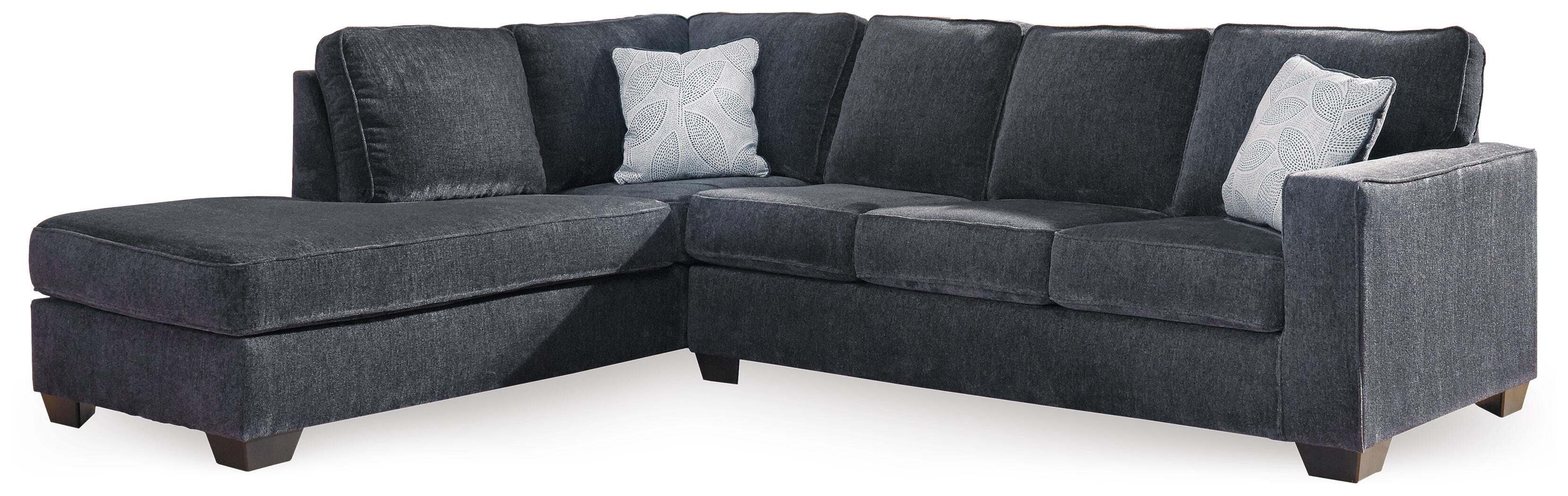Altari 2-Piece LAF Chaise Sleeper Sectional in Slate Chenille