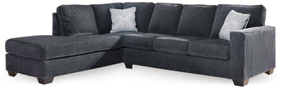 Altari 2-Piece LAF Chaise Sleeper Sectional in Slate Chenille