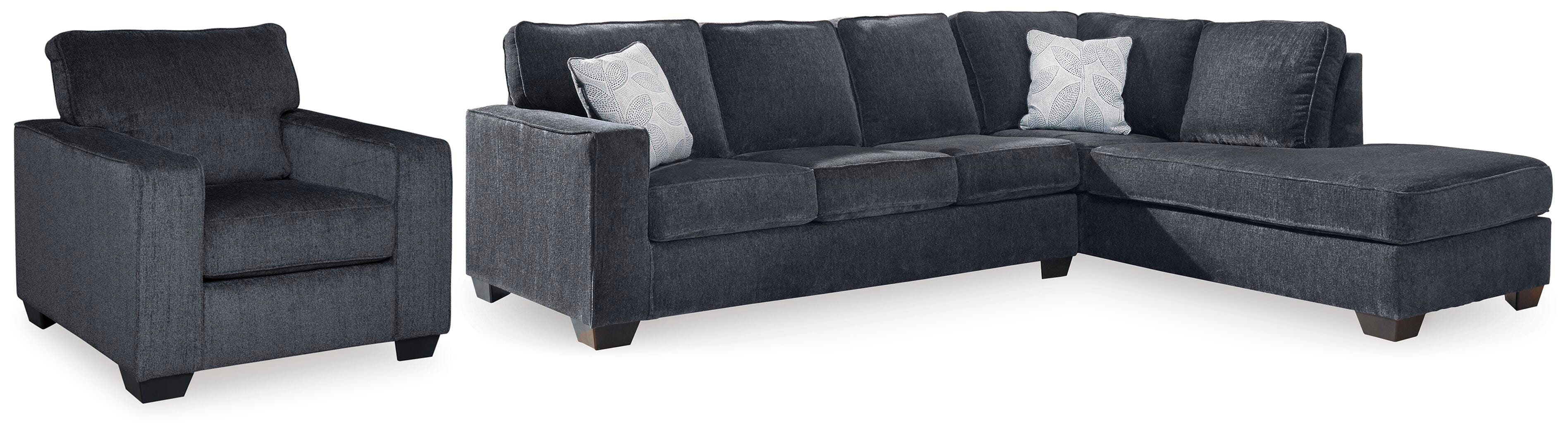 Altari 2-Piece Sectional and Chair in Slate