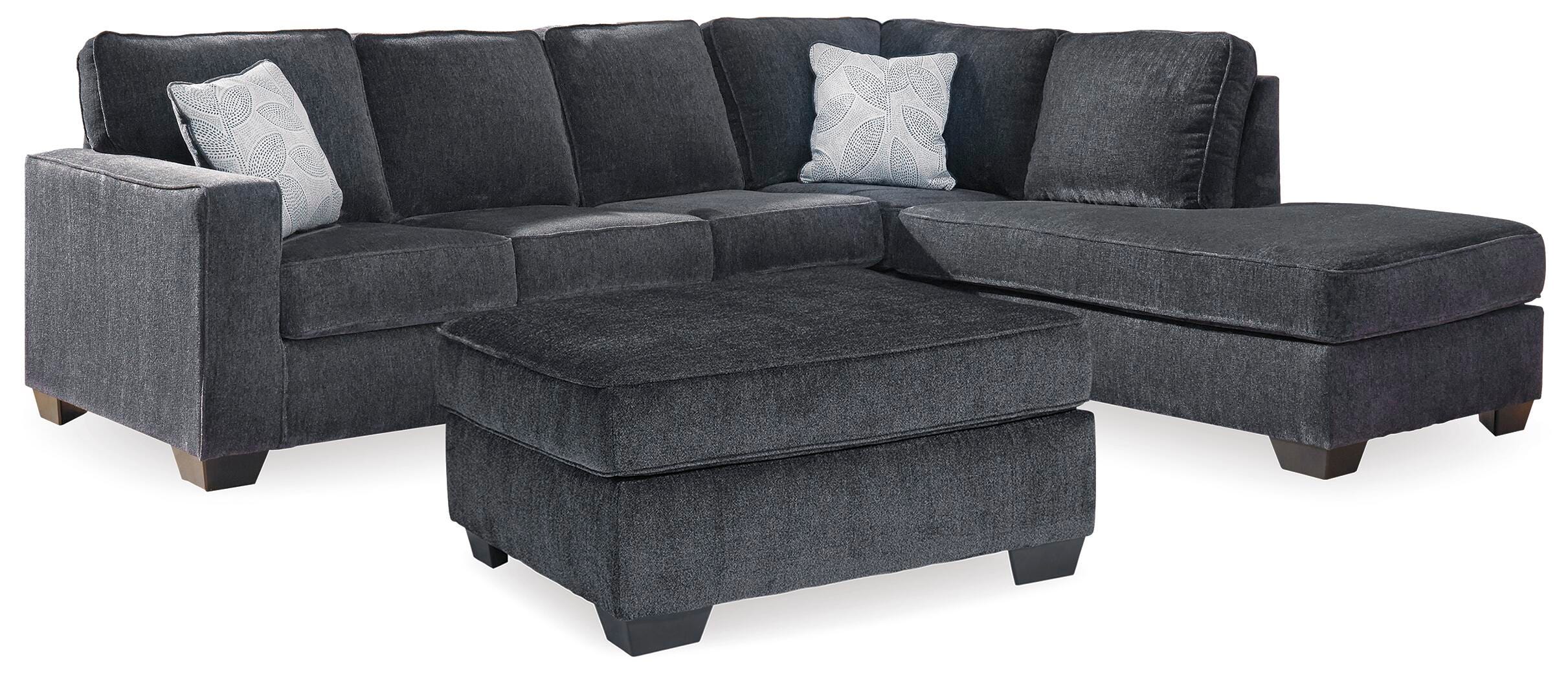 Altari 2-Piece RAF Sectional and Ottoman in Slate