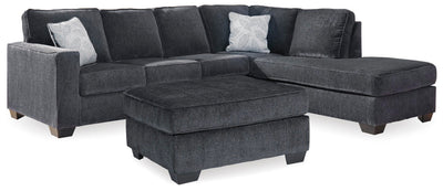 Altari 2-Piece RAF Sectional and Ottoman in Slate