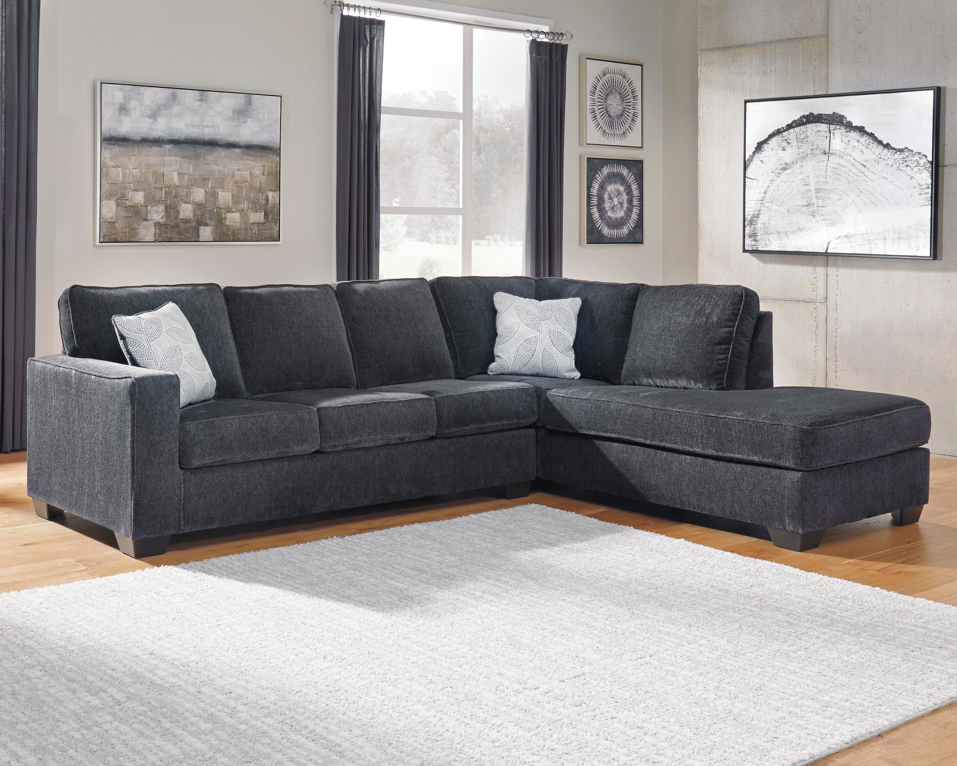 Altari 2-Piece Sectional and Chair in Slate