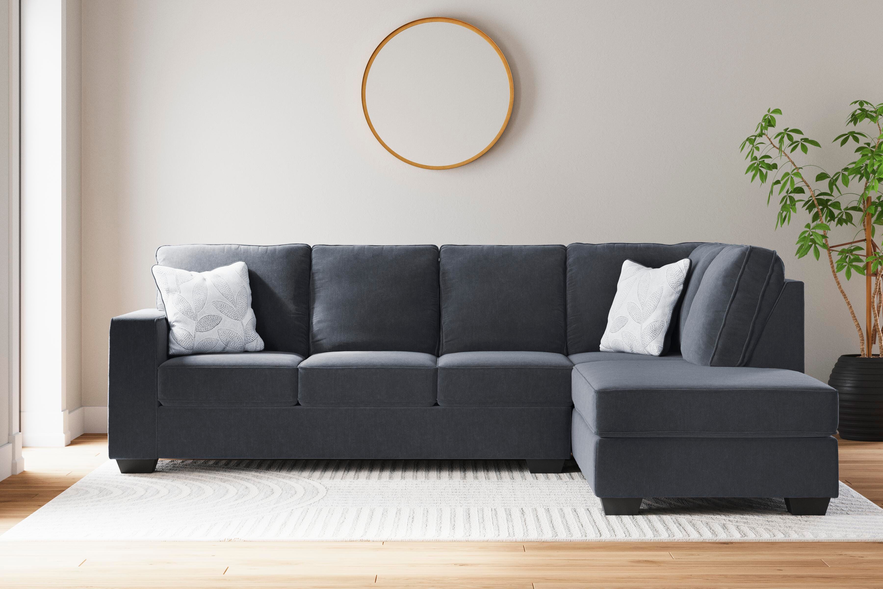 Altari 2-Piece RAF Chaise Sectional in Slate Chenille