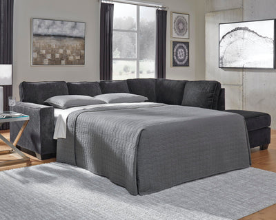 Altari 2-Piece RAF Chaise Sleeper Sectional in Slate Chenille