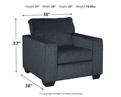 Altari 2-Piece Sectional and Chair in Slate